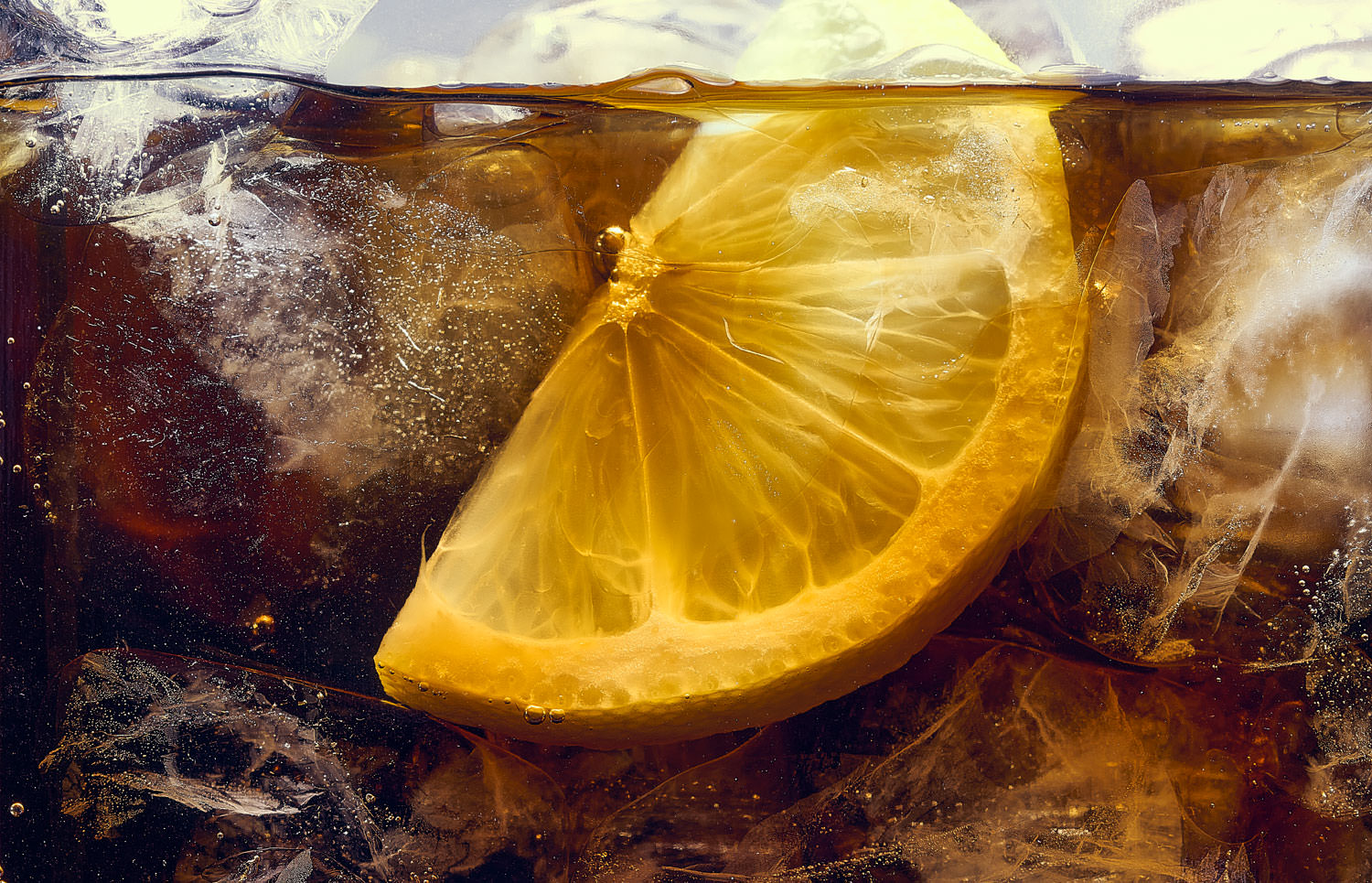 Coca Cola and Ice With a Slice Of Lemon - Ryan Ball Food Photographer London 