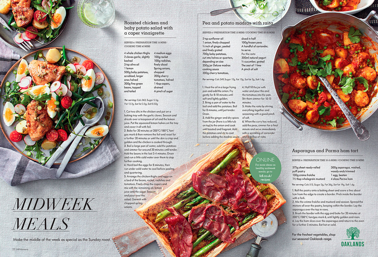 Mid week meal recipes from curries to puff pastry vegetable and prosciutto  tart - London Food & Drinks Photographer