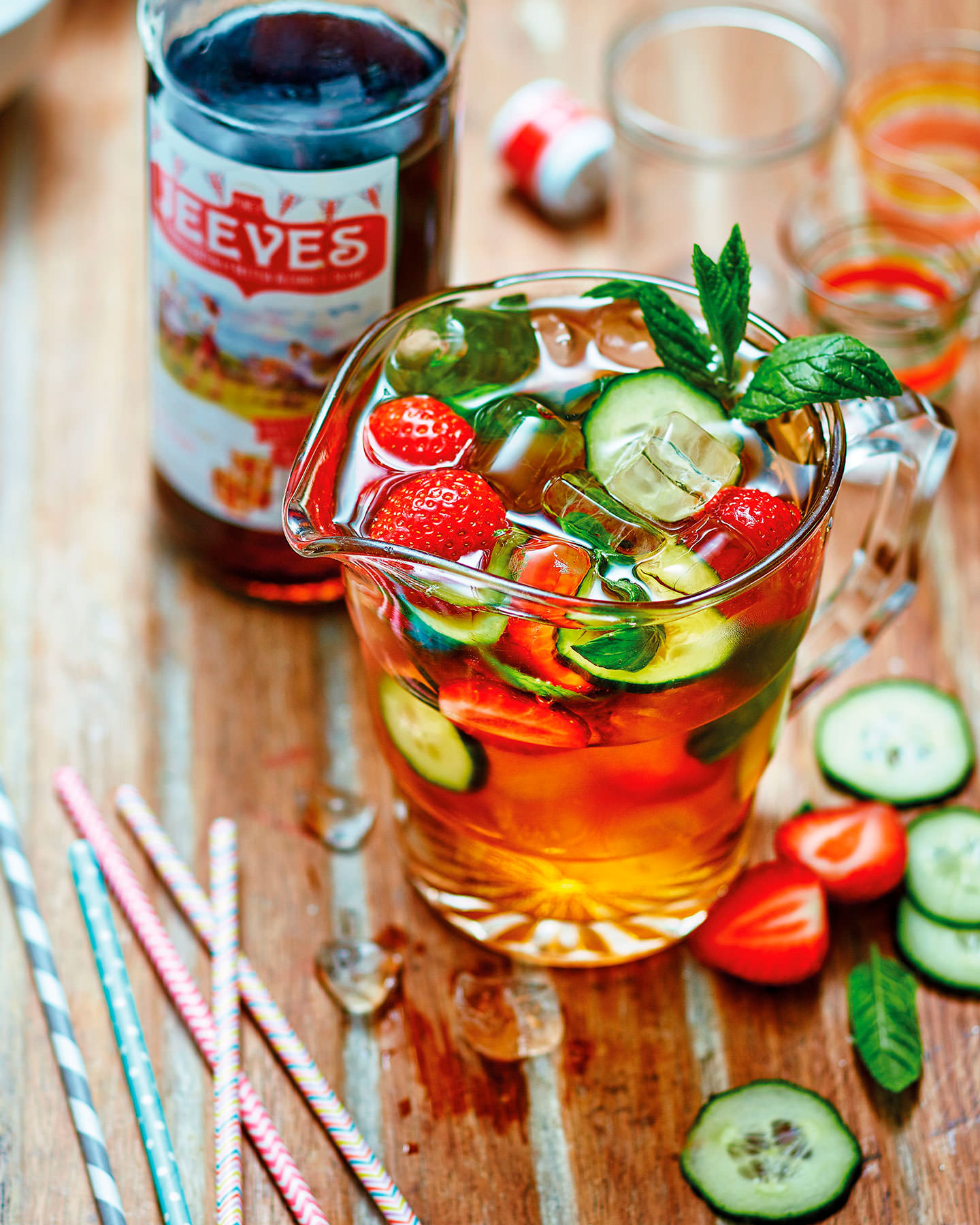Jug of Jeeves or Pimms on a outdoor table  -  London Food & Drinks Photographer